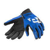 Guanti X LEGEND 23, un guanto off-road con colori blu, bianco e nero. Design ergonomico e chiusura regolabile. Di ELEVEIT MOTOBOOTS.